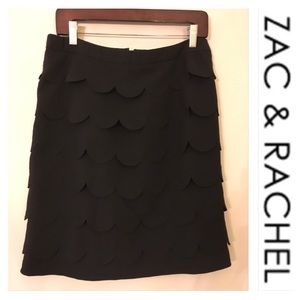 ZAC & RACHEL Black Tiered Scallop Overlay Skirt  8